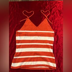 Orange and white top